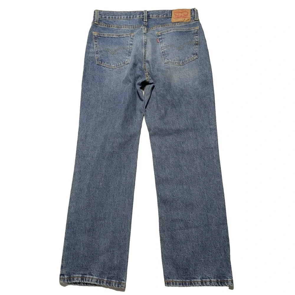 LEVIS 541 ATHLETIC TAPER Men 32X30 Blue Distressed Stretch Blend Denim Jeans NEW